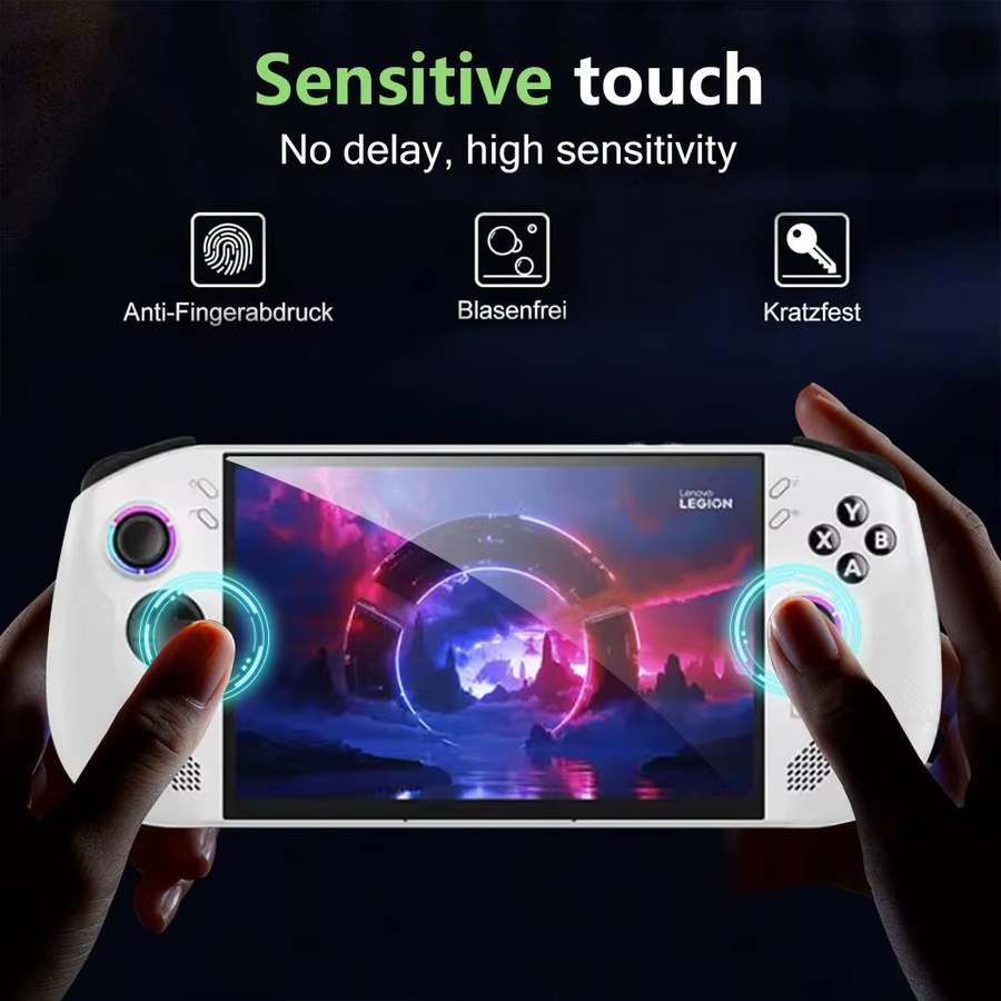 3er-Pack HD-Displayschutzfolie aus gehärtetem Glas für Lenovo Legion Go S, transparent, kratzfest und mit gebogener Kante, Breite: 20,3 cm - Bild 2