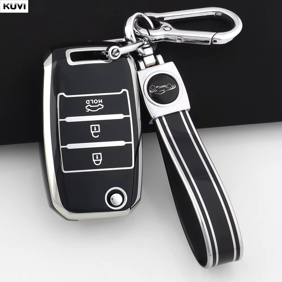Kuvi TPU Auto Flip Schlüsselhülle für Kia Rio Optima Sportage Sorento Soul Ceed Cerato Forte Seltos - Bild 1