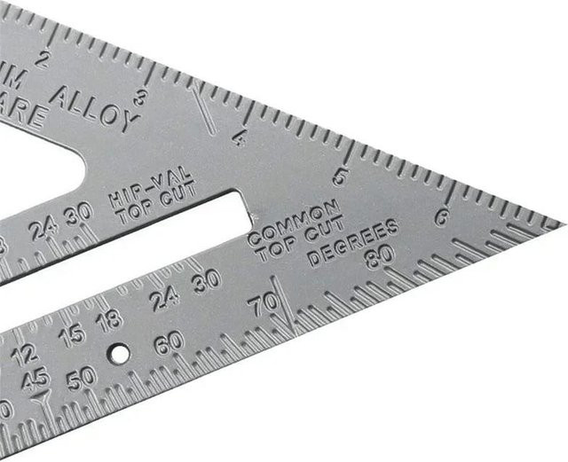 Dreieckslineal aus Aluminiumlegierung in Silber als 90-Grad-Verdickungswinkel für die Holzbearbeitung und Zimmermannsmessung - Bild 1