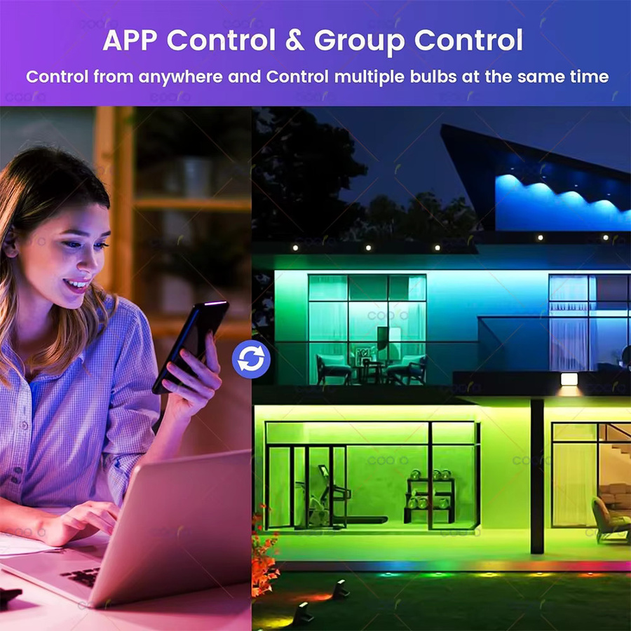 Tuya Smart LED Glühbirne E27 RGBW mit WiFi und Bluetooth, kompatibel mit Alexa und Google Assistant, Multicolour - Bild 5