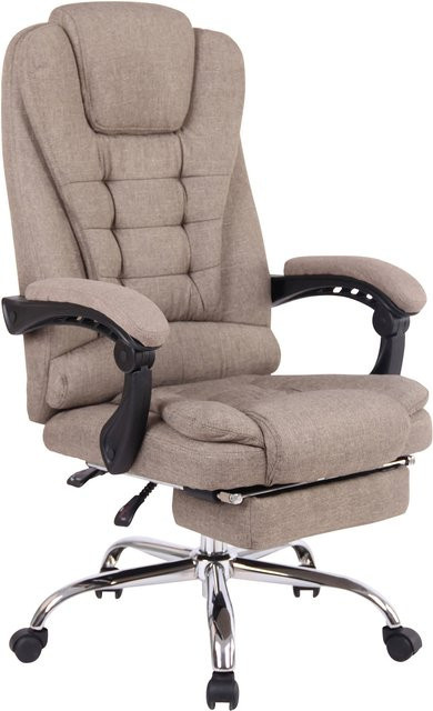 TPFLiving Bürostuhl Onix Stoff in Taupe mit Armlehnen und Rollen für Home Office und Büro - Bild 1
