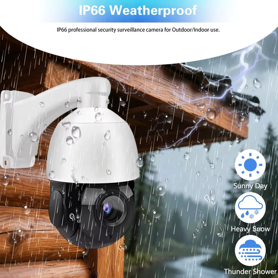NINIVISION 4K HD PTZ Speed Dome IP Kamera mit 50x optischem Zoom, AI Menschliche Erkennung und POE, Weiß - Bild 3