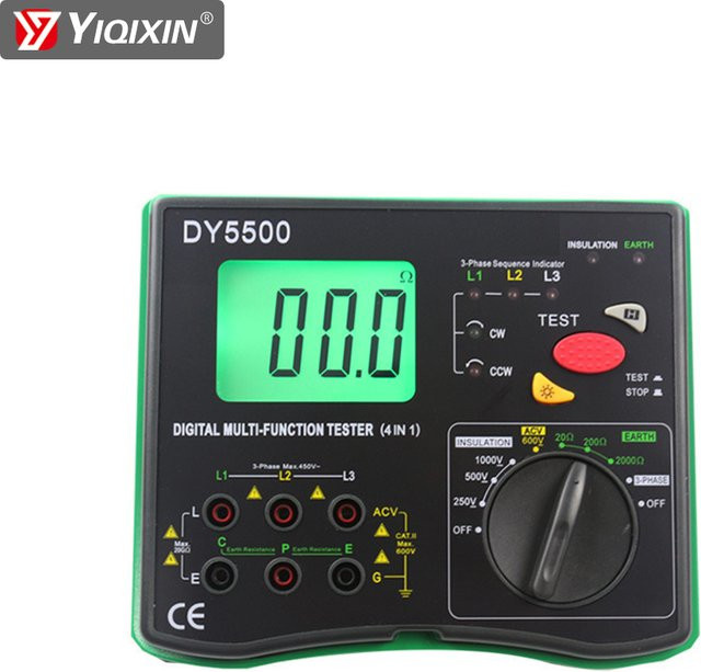 DUOYI DY5500 Multifunktions-Voltmeter mit Widerstands-, Isolations- und Erdungsmessung sowie Phasenanzeige für die Kfz-Diagnose - Bild 1