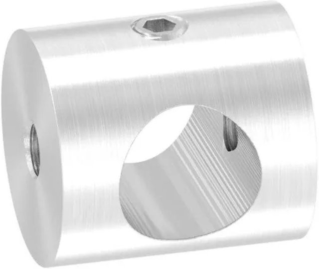 FeNau Querstabhalter aus Edelstahl V2A in Silber, geschliffen Korn 240, Bohrung Ø 12,2 mm für Querstab Ø 12 mm - Bild 1