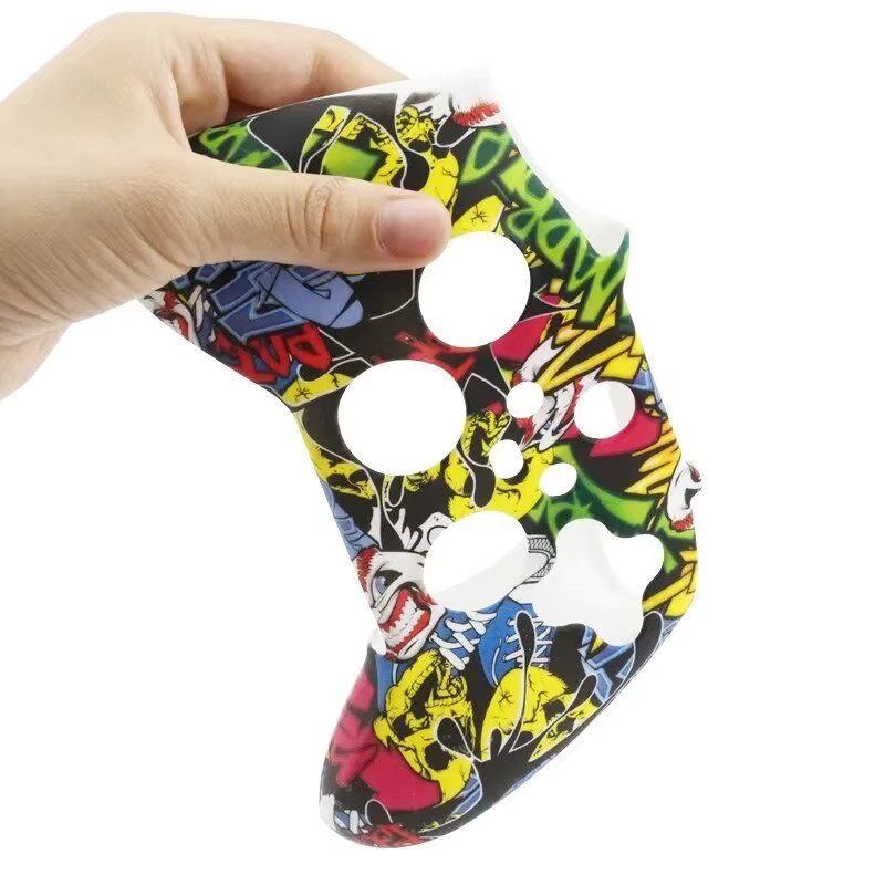 TECTINTER Silikon Schutzhülle für Xbox Serie X/S Controller mit Daumengriffen und Joystick-Abdeckung in Schwarz und Multicolour - Bild 4