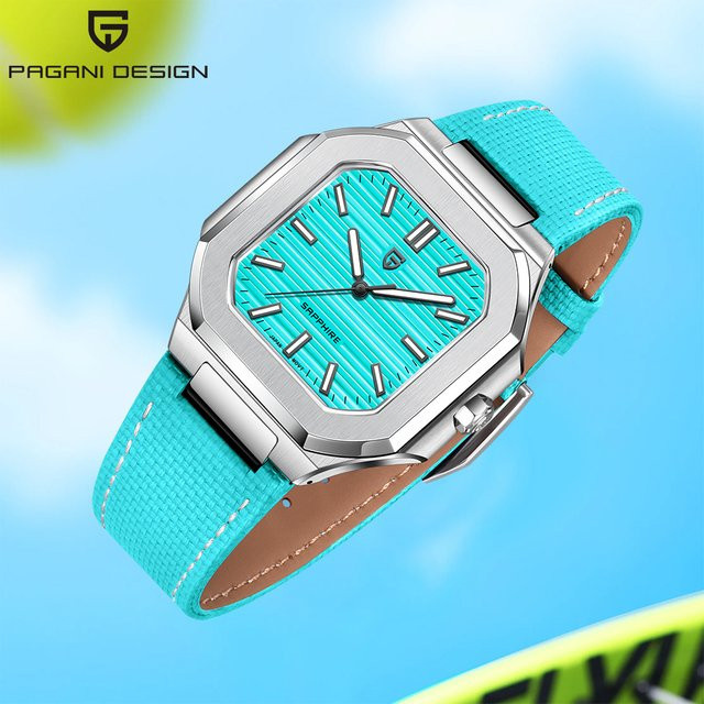 PAGANI DESIGN Armbanduhr, Quarz, Edelstahl, Eckig, Weiß, Herren - Bild 1