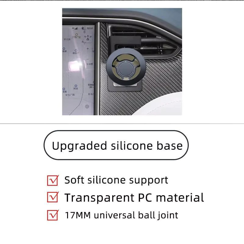 TEEQ Magnetische Autotelefonhalterung mit 360 Grad Rotation und kabellosem MagSafe Ladegerät für Tesla Model S 2014–2021 und Model X 2016–2021, Schwarz - Bild 2