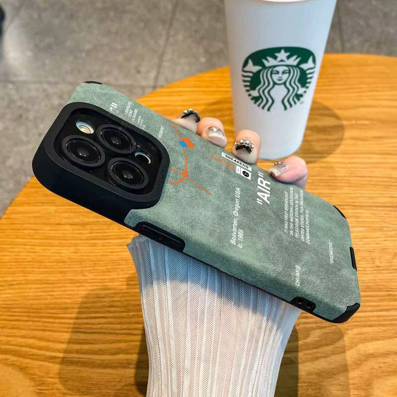 Potdemiel Handyhülle im Turnschuh-Design mit Pelz und Leder für iPhone 17 Pro Max, 16, 15, 14, 13, 12, 11, XR und Plus in Grau, stoßfeste Abdeckung - Bild 2