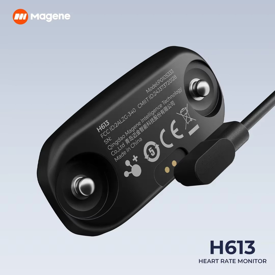 Magene H613 Herzfrequenzmesser Bluetooth 3-Kanal Brustgurt Schwarz wiederaufladbar kompatibel mit Gesundheits-Apps und Zwift - Bild 3