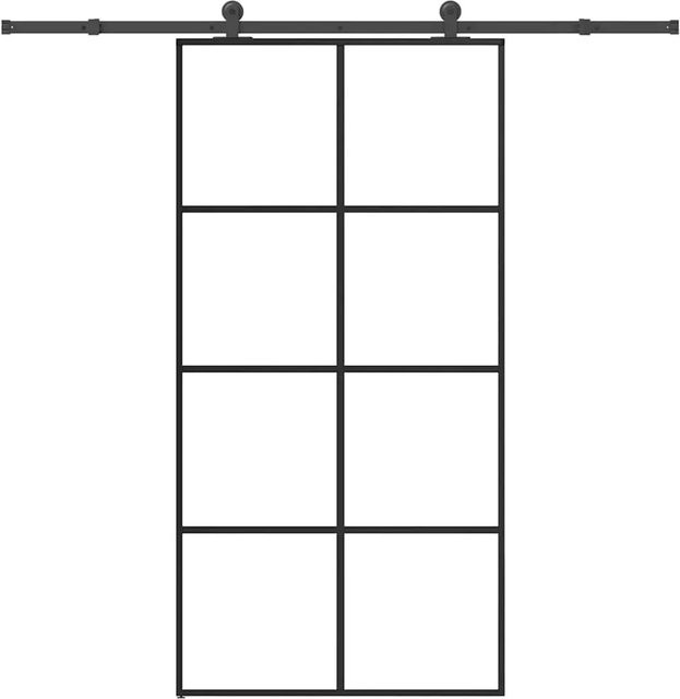 vidaXL Schiebetür aus ESG-Glas und Aluminium in Schwarz und Transparent, B/H: 102,5 x 205 cm - Bild 1