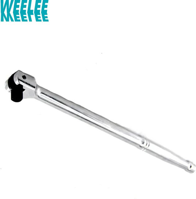 WEELEE Stubby Breaker Bar mit Flexi-Kopf, 1/4 Zoll Antrieb, 6 Zoll, Silber - Bild 1