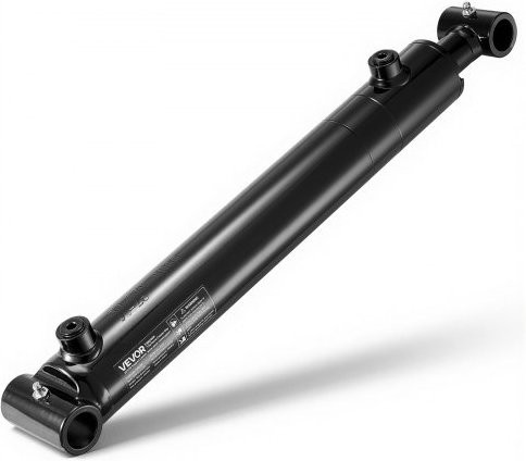 VEVOR Doppelwirkender Hydraulikzylinder in Schwarz, Bohrung: 50,8 mm, Hub: 305 mm, Max. 3500 PSI, Heavy-Duty Schweißkonstruktion mit 25,4 mm Bolzenloch und SAE #6 Anschluss für Landmaschinen - Bild 1