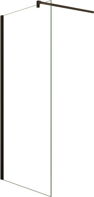 AICA Walk In Duschwand mit Stabilisator, Schwarzrahmen, ESG-Glas transparent, B: 50 cm, H: 200 cm - Bild 1