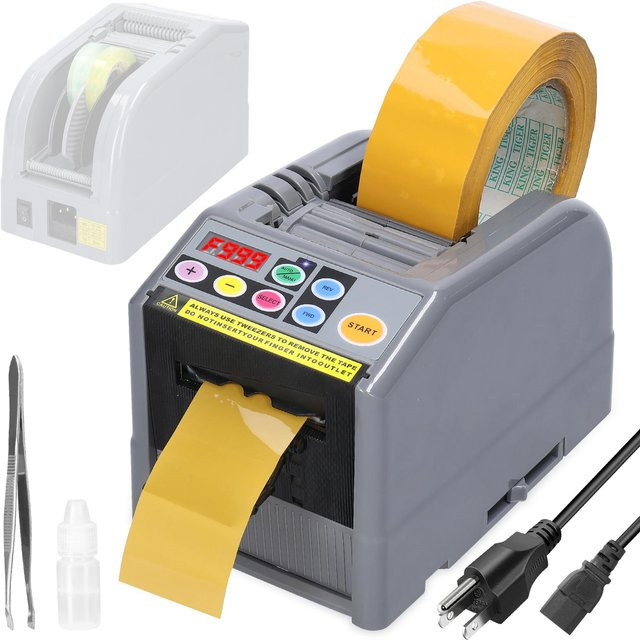 TOMTOP JMS Automatische Bandschneidemaschine für Schutzfolien in Bunt und Grau, Breite: 6-60 mm, Länge: 5-999 mm - Bild 1