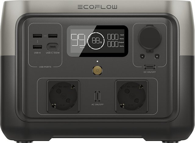 EcoFlow RIVER 2 Max Tragbare Powerstation mit LiFePO4 Akku in Silber oder Schwarz - Bild 1
