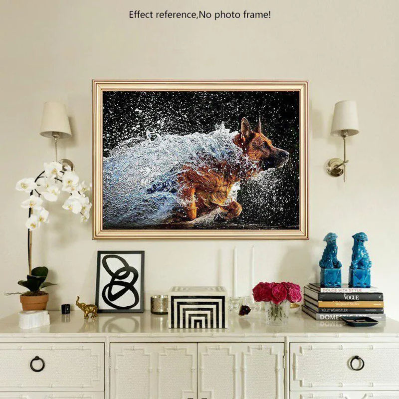 FIYO Diamond Painting Hund Mosaik Bild auf Leinwand, mehrfarbig, B/H: 30 x 30 cm - Bild 2