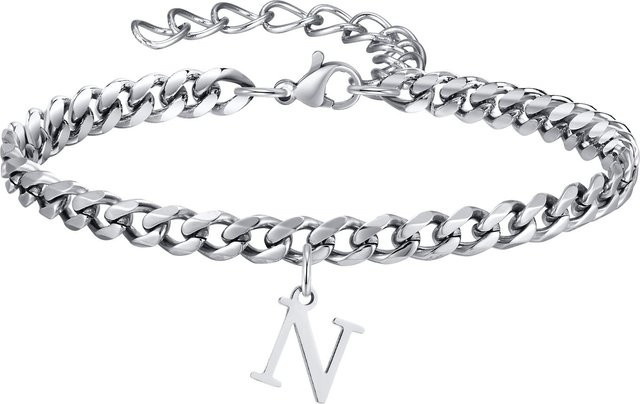 Lucky Star Jewelry Armband Herren, Edelstahl, Cuban Links, Zirkonia - Bild 1