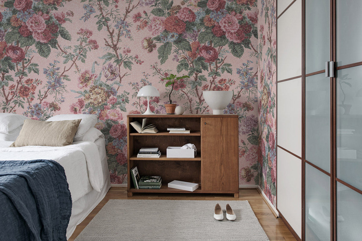 Rebel Walls Mural Floral Botanical in Porcelain Pink als Vintage Fototapete aus Vlies - Bild 2