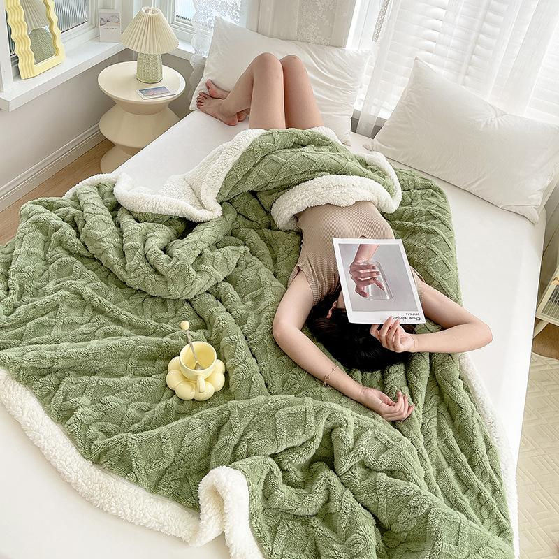 Keep Health Care Winterdecke aus doppelseitigem Flaumplüsch mit 3D-Jacquard, Gelb, B x T: 100 x 150 cm - Bild 5