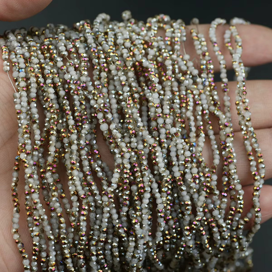 JHNBY Kristallglas-Abstandshalter, weiß, rund, facettiert, 2,5 mm - Bild 5