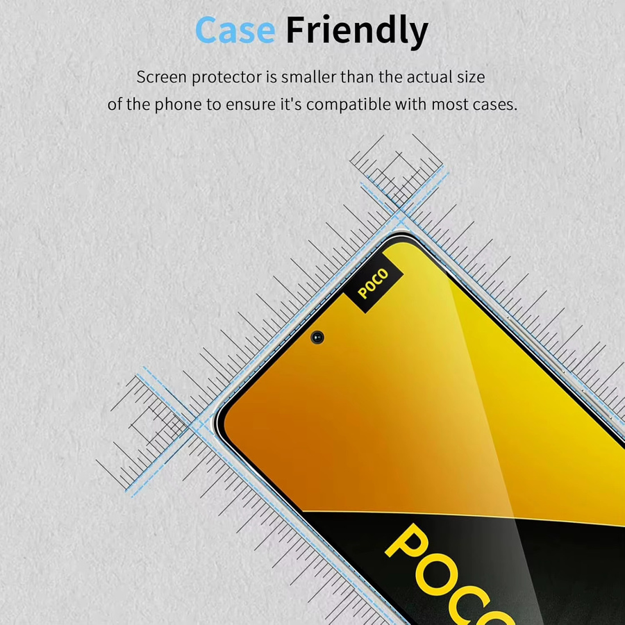 4er-Set Gehärtetes Glas Display Schutzfolie für Xiaomi Poco M7 Pro 5G M6 M5 M5S M3 X7 Pro X6 X5 X3 NFC F7 F6 F5 F3 C65 C55 C51 in Transparent - Bild 2