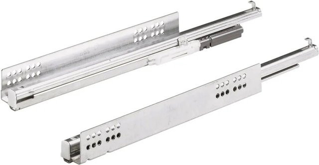 Hettich Vollauszugssystem Quadro V6 Silent System mit Soft-Close, Stahl verzinkt, Farbe: Silber, Tiefe: 550 mm - Bild 1