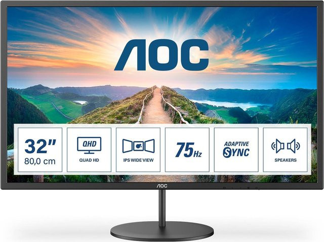 AOC Q32V4 Computerbildschirm 80 cm 31.5 Zoll 2K Ultra HD QHD IPS LED Schwarz - Bild 1