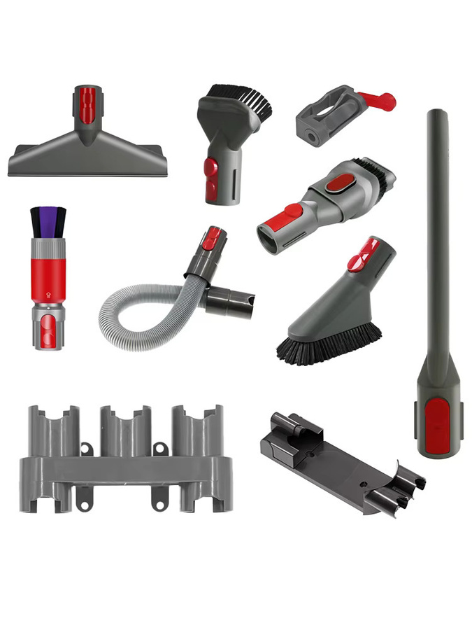 OSSIEAO 11-teiliges Staubsauger-Aufsatzset in Grau, kompatibel mit Dyson V7 V8 V10 V11 V15, inklusive Fugendüse, Bürste, Schlauch, Halter und Dock - Bild 3