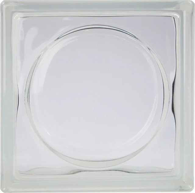 Fuchs Design Glasbaustein Alpha Rund, transparent, B/H: 19 x 19 cm, Tiefe: 8 cm - Bild 1