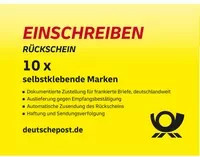 Deutsche Post Briefmarke Einschreiben mit Rückschein national in Gelb - Bild 1