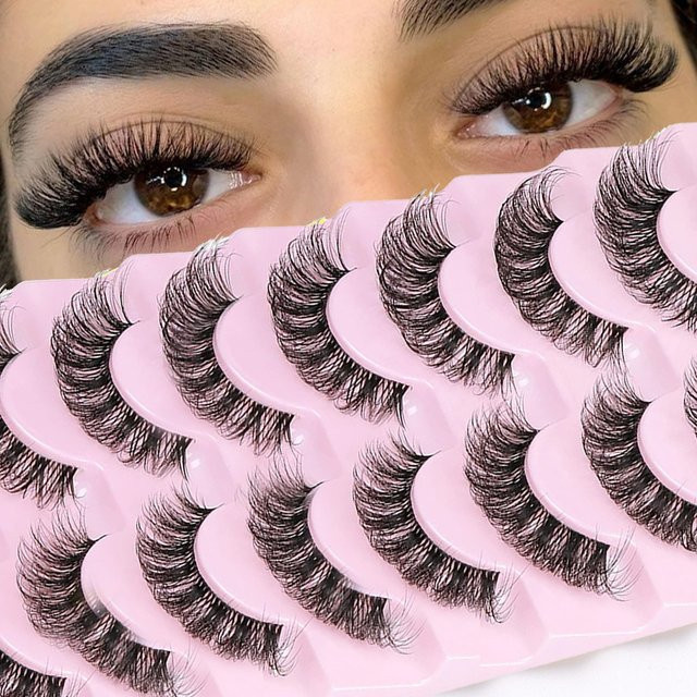 Falsche Wimpern Cat Eye Effekt, 10 Paar, Black, Unisex - Bild 1