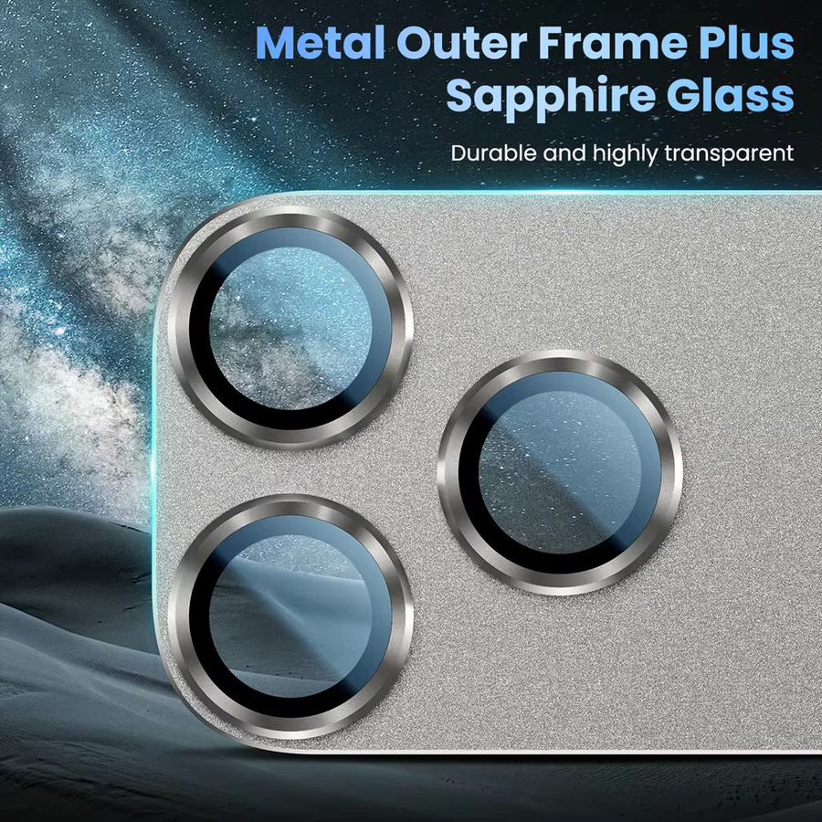 Kameraobjektivschutz aus Metall und Glas für iPhone 17 Pro und iPhone 17 Pro Max mit AR+AF Matt-Effekt in Grau und Silber - Bild 4