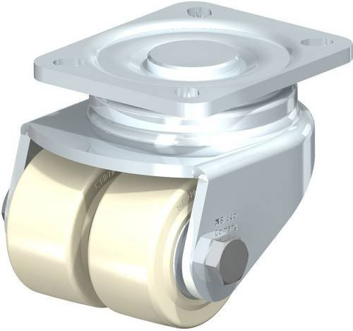 Blickle Doppel-Lenkrolle LHD-GSPO 60K in Silber und Beige mit 60 mm Rad-Durchmesser und 630 kg Tragfähigkeit - Bild 1