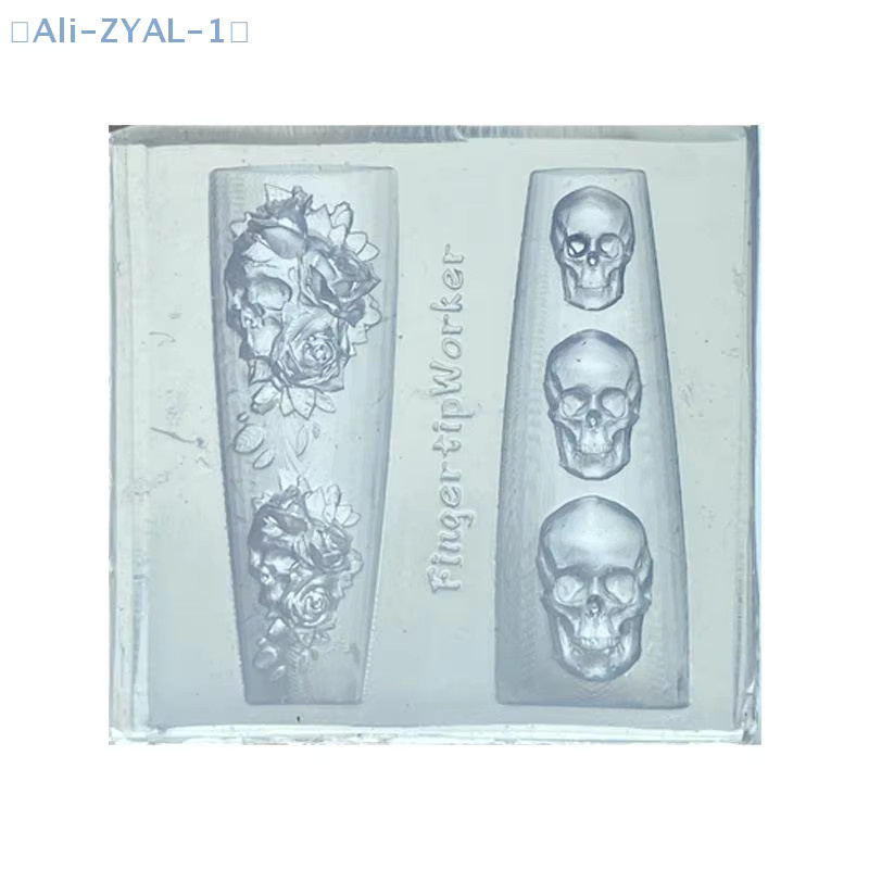 JETTING Nail Art Form Rosenschädel 3D Silikon, Blume, Transparent - Bild 2