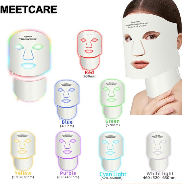 MEETCARE LED Photon Gesichtsmaske und Hals Set, Silikon, Unisex - Bild 1