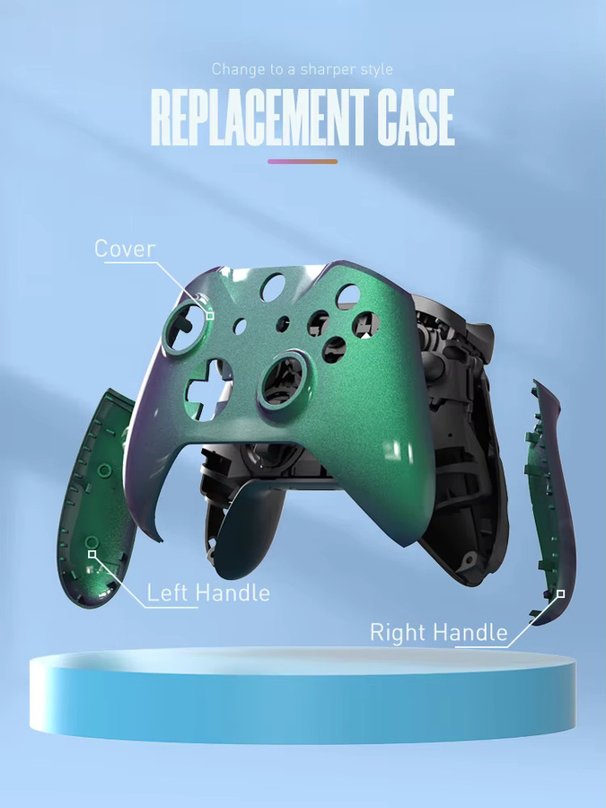 DATA FROG Chameleon Frontgehäuse Frontplattenabdeckung für Xbox One X Slim Controller DIY Ersatzset in Multicolour - Bild 3