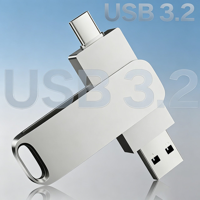 JASTER 2-in-1 USB-C OTG Flash-Laufwerk 128 GB, USB 3.2 Stick mit 100 MB/s in Silber - Bild 1