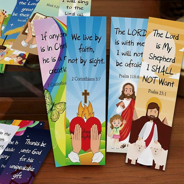 30 Stück christliche Lesezeichen mit Bibelvers und inspirierenden Sprüchen, bunt, aus Papier - Bild 1