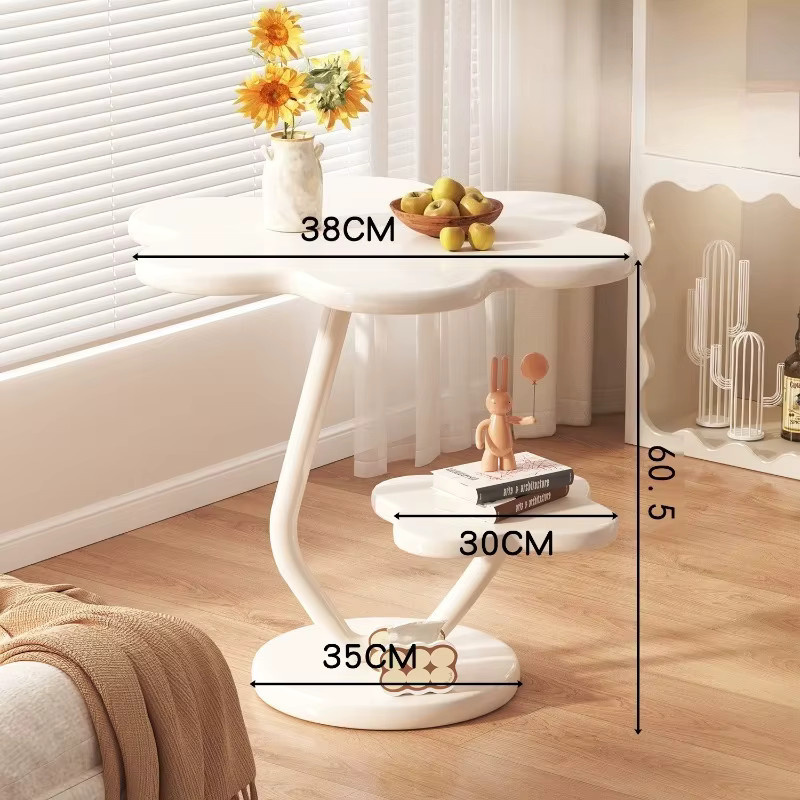 Runder Couchtisch von LIUSHADUOLA in Beige, Braun oder Weiß, minimalistischer Beistelltisch für Wohnzimmer und Balkon - Bild 1