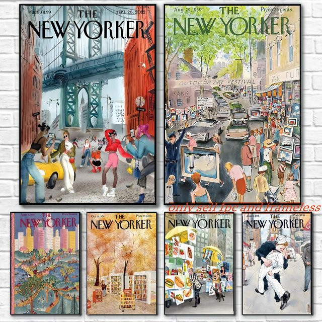 A-Art Of The New Yorker Poster, abstrakte Grafik als Wandkunst in Multicolour und Weiß, wasserfestes Retro-Papierposter für dein Zuhause, B/H: 20 x 15 cm - Bild 1