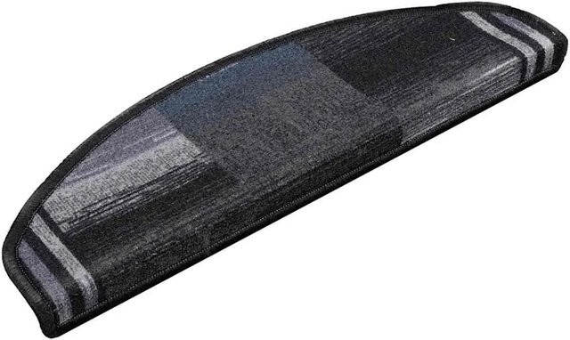 vidaXL Stufenmatten selbstklebend aus Polyamid, 5 Stück, Schwarz Grau, B/T/H: 65 x 21 x 4 cm - Bild 1