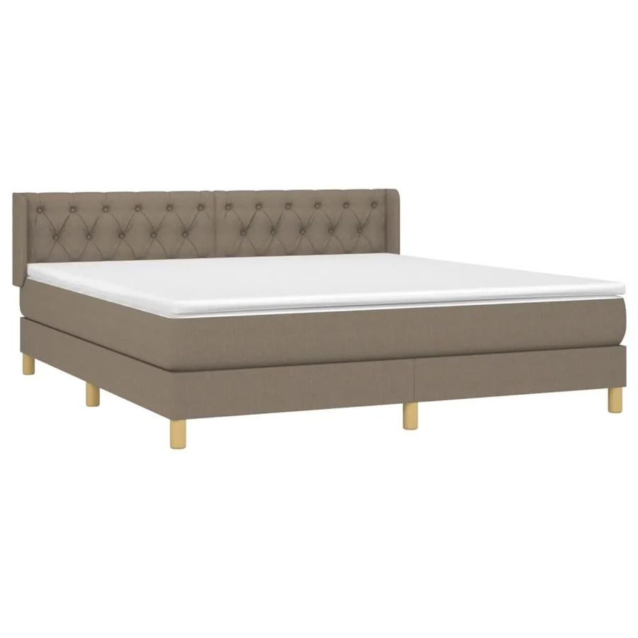 vidaXL Boxspringbett mit Matratze Hybrid-Design in Taupe und Beige, B/T/H: 160 x 203 x 78 cm - Bild 2
