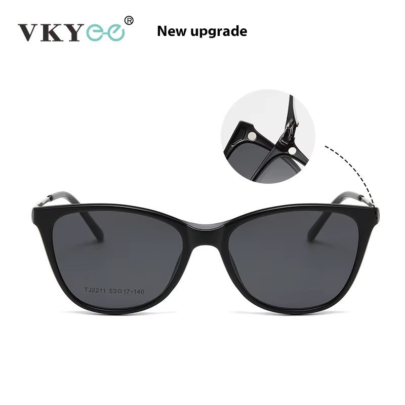 VICKY Cat-Eye Sonnenbrille mit Magnetclip, Damen, schwarz, Vollrand, polarisiert - Bild 2