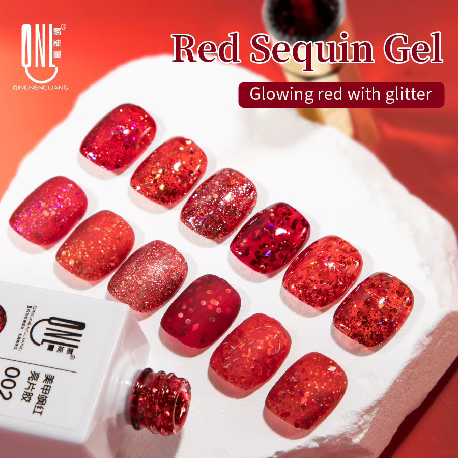 RS NAIL Nagellack, roter Glitzer, 9 g - Bild 2