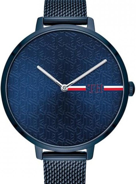 Tommy Hilfiger Damenuhr, Quarz, Edelstahl, Blau, 38 mm, 3 ATM - Bild 1