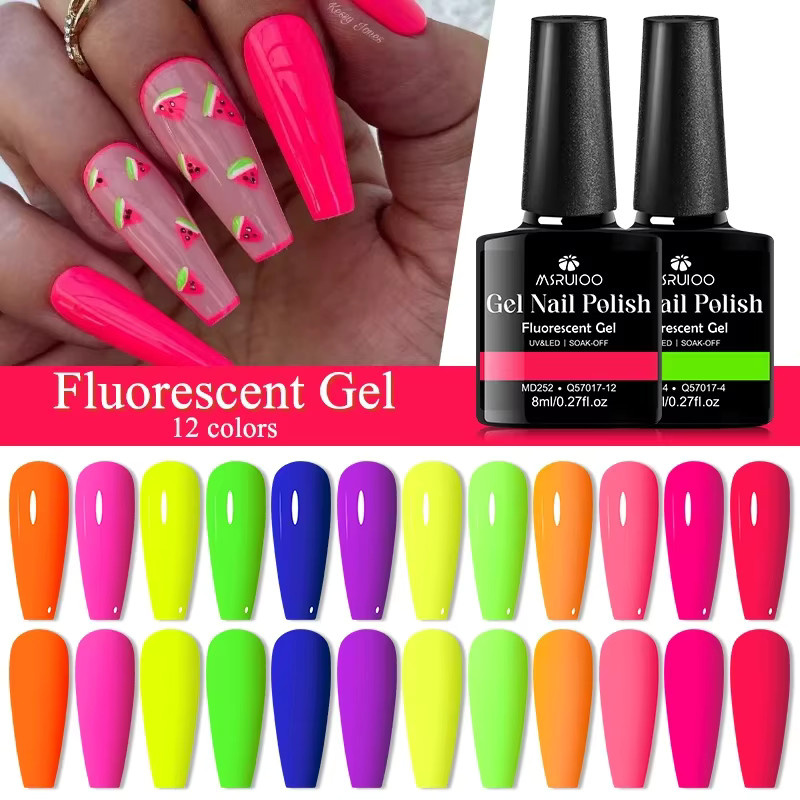 MSRUIOO Gel-Nagellack Neonfarbe, 8 ml, Fluoreszierend - Bild 3