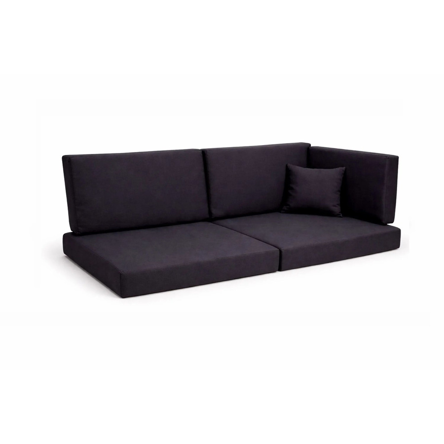 Setgarden Comfort Palettenkissen 6er Set für Outdoor in Schwarz mit Sitzkissen und Rückenkissen, Sitzkissen B/T/H: 120 x 60 x 10 cm, Rückenkissen B/T/H: 120 x 40 x 10 cm - Bild 2