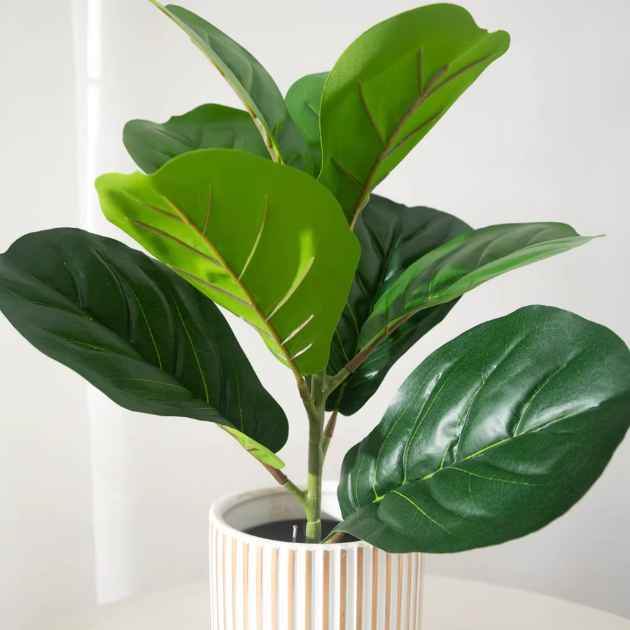 Künstliche Ficus Pflanze Kmitang Banyan Baum mit 9 Blättern in Grün, Höhe: 38 cm - Bild 2