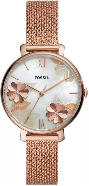 Fossil Jacqueline Damenuhr, Quarz, Edelstahl, Weiß, 36 mm - Bild 1