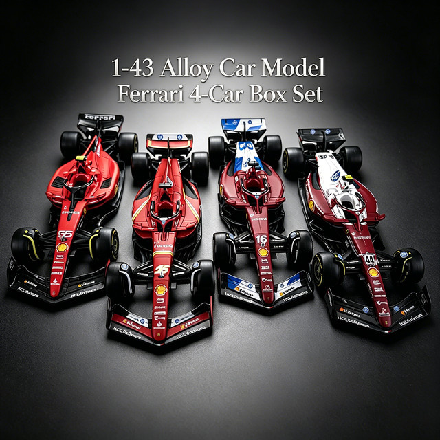 Bburago Ferrari 4-Fahrzeuge-Box, Legierungsautomodell-Druckguss, 1:43, Set / Bundle, ab 3 Jahre - Bild 1